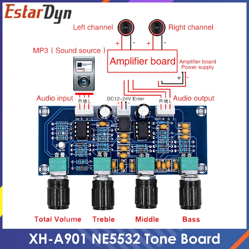 NE5532 Scheda Preamplificatore Stereo Microfono Dinamico Schermatura 192129853190 - Foto 3