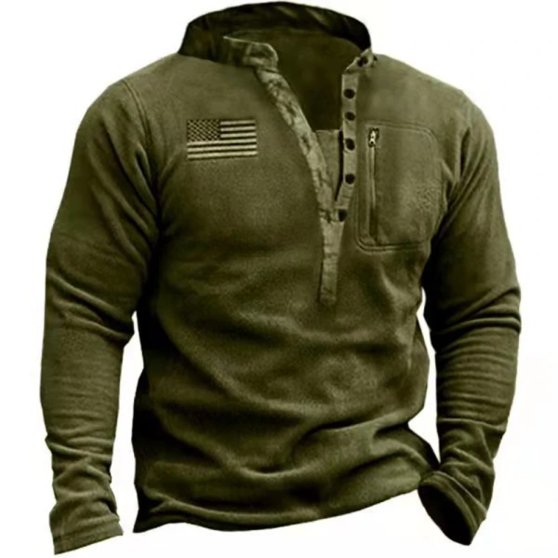 Autumn New Men's Windproof Warm Pullover Men's Outdoor Hunting Fleece Outerwear Military Military Training Tactical Tops