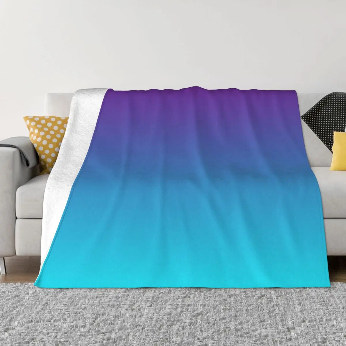 

Purple and turquoise ombre Throw Blanket Cute Blanket Plaid Decorative Sofa Blanket Dorm Room Essentials Thin Blankets