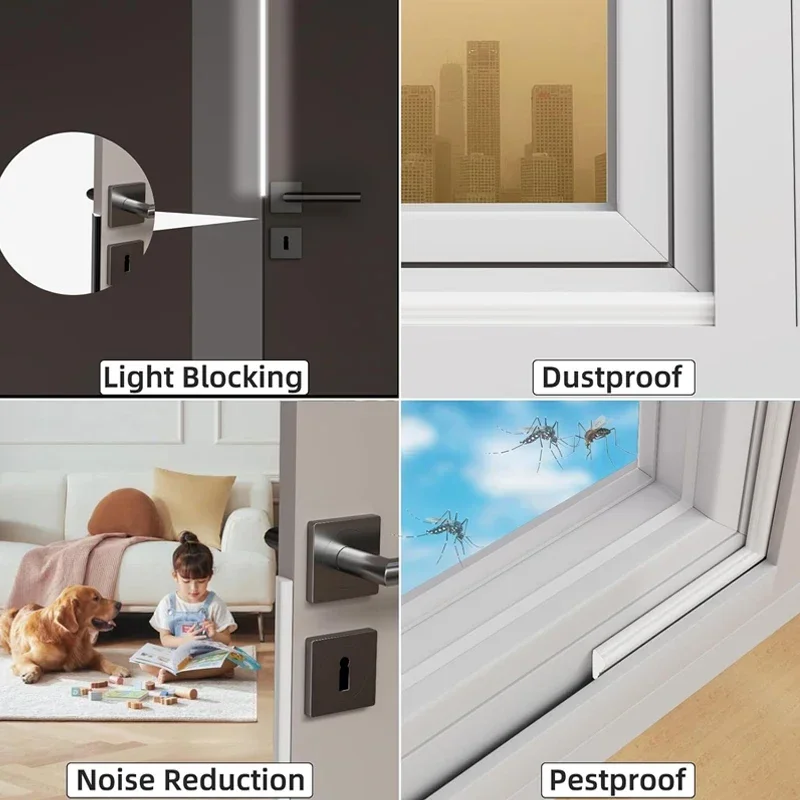 Self-adhesive Wedge-Shape Foam Weather Stripping Door Sealing Strips doors gap filler for door frame Soundproof Insulation Tape