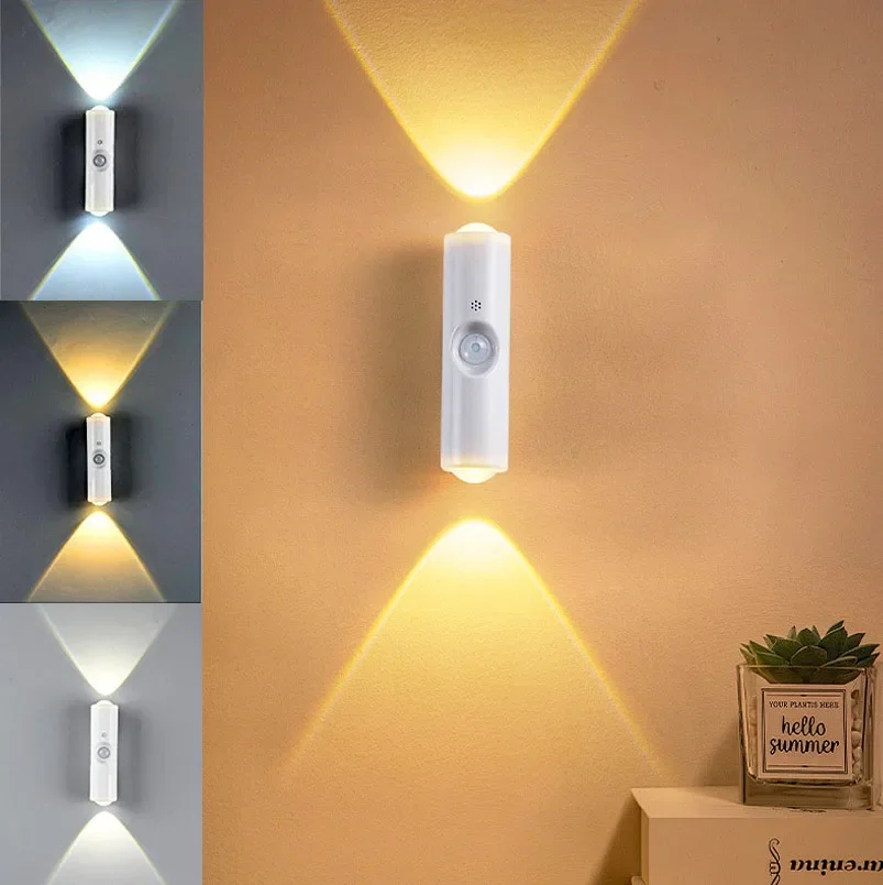 รูปสินค้า โคมไฟติดผนัง RGB ตรวจจับการเคลื่อนไหว 7 สี ชาร์จได้