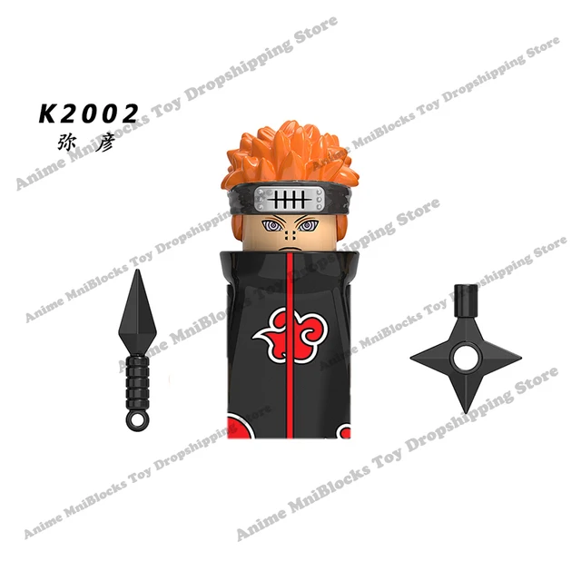 Naruto Sasuke Kakashi Akatsuki bricks Building Blocks Anime cartoon Mini Action Figures Heads Assembly Toys kids Birthday Gifts green