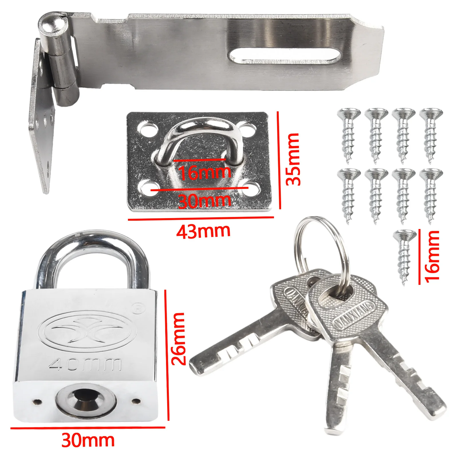 4 Zoll Tür Vorhänge schloss Hasp Set Schloss Riegel Vorhänge schloss  Verschluss mit Schrauben Edelstahl Anti-Diebstahl Hasp Heft klammer  Türbeschläge - AliExpress