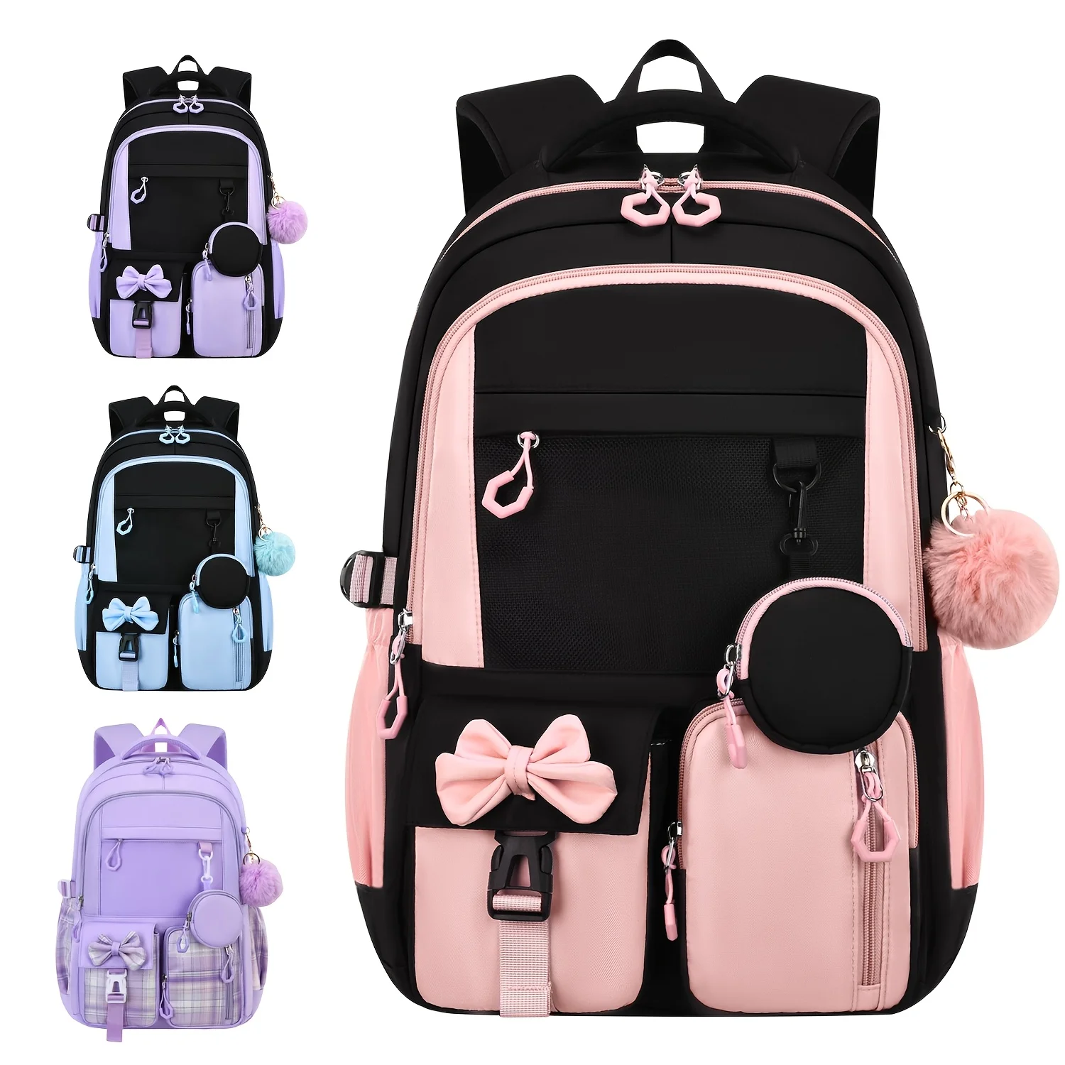 Large Capacity School Bookbag with Tablet Compartment, Lightweight Teen Backpack Suitable for Travel, Birthday/Christmas Gifts, 1