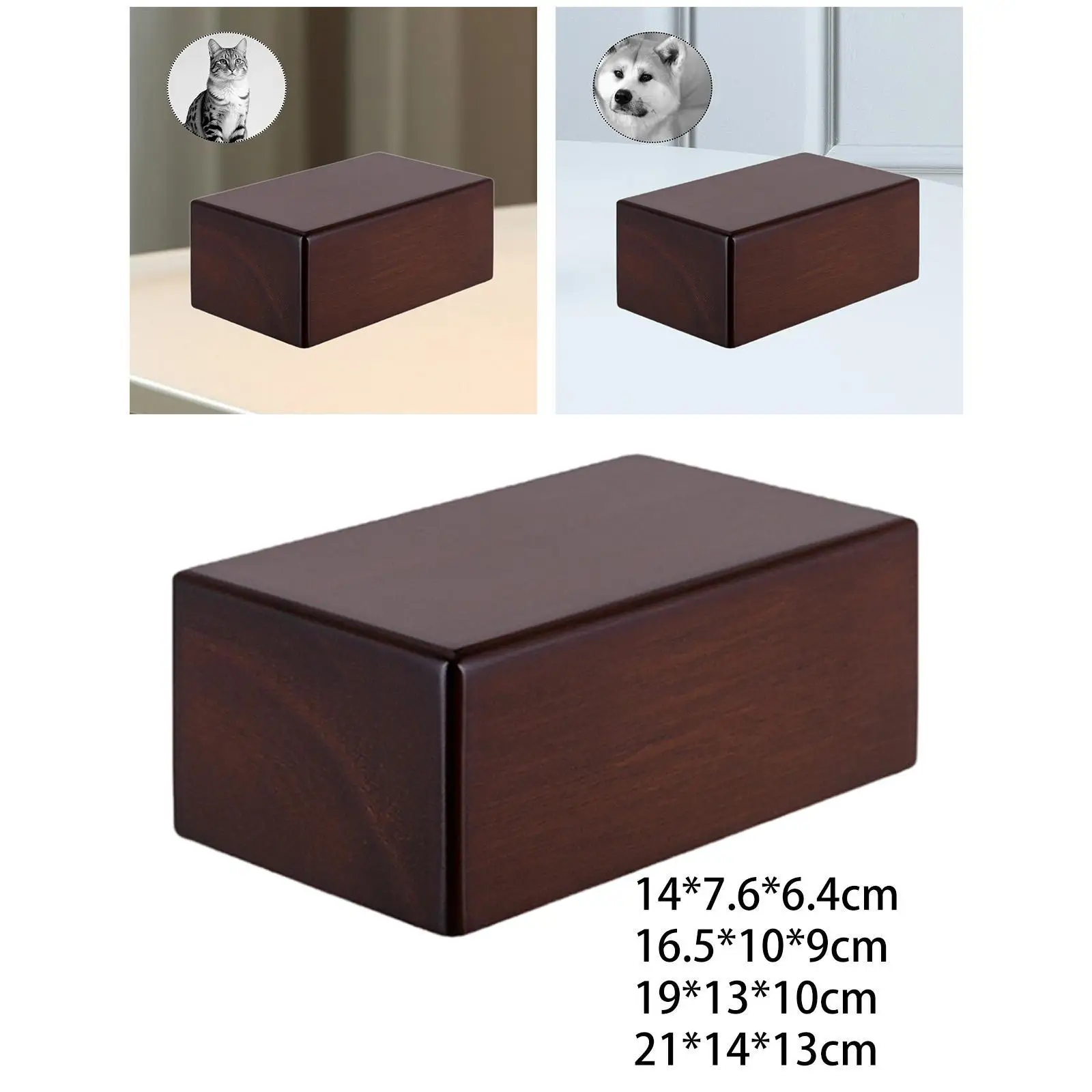 Cat Ash Urn Memorial Case Souvenir Gifts Funeral Solid Wood Pet Funeral Box Ash Holder for Rabbits Small Pet Kitty Owner