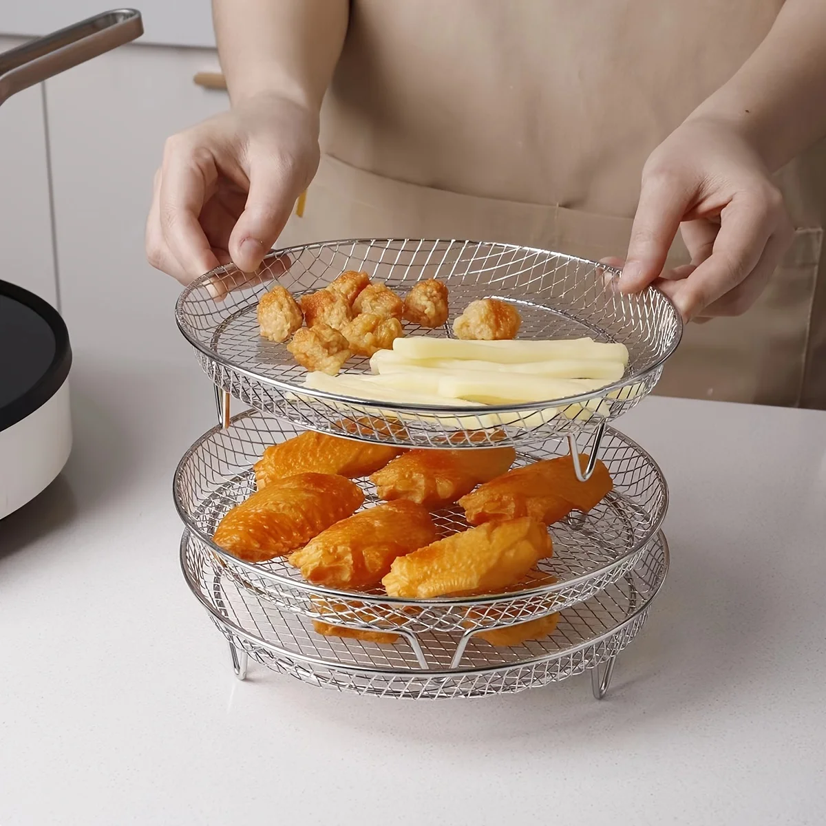 Air Fryer Accessories Multipurpose Grill and Frying Basket Set