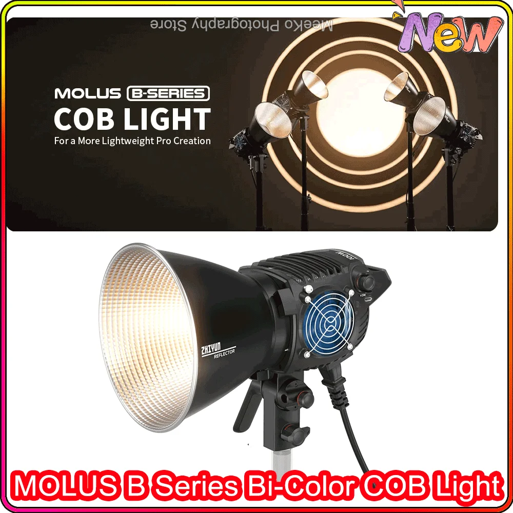ZHIYUN MOLUS B 시리즈 2 색 COB 라이트 비디오 조명, 블루투스 제어, 사진 조명, B100, B200, B300, B500