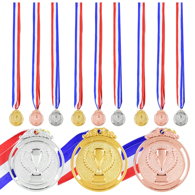 1/2pcs Gold Silver Awards Medals Wheatear Trophy Pattern Metal Award Medals for Competitions Coach Students Athletes & Scholars