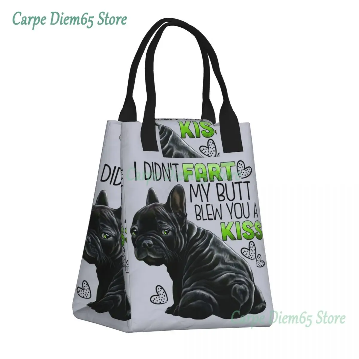 Custom Cute French Bulldog Lunch Bag Women Warm Cooler Insulated Lunch Box for Children School Work Food Picnic Tote Bags