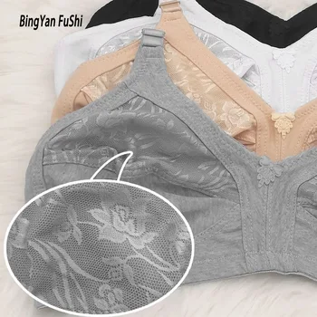 Women Bra Seamless Underwear Cotton Bras for Women Push Up Comfy Sexy Lace Full Cup C D E F Lingerie Top Large Size 38-50 BH C03 1