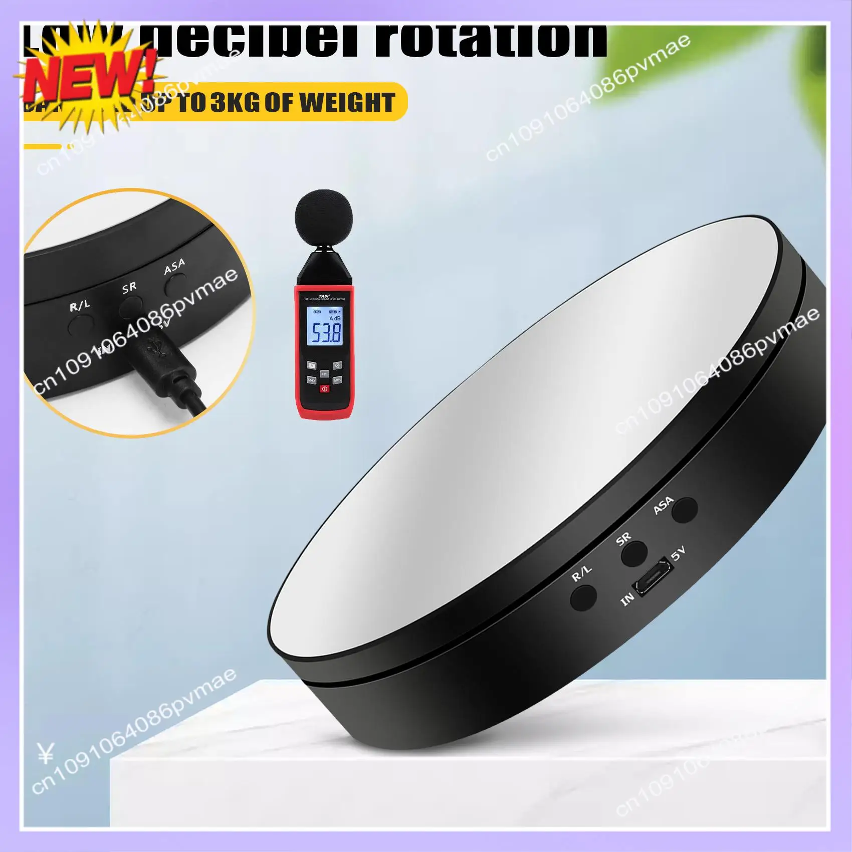 T24C 360도 회전 회전식 턴테이블 디스플레이 스탠드 사진 액세서리 스튜디오 사진 배경 스탠드 New