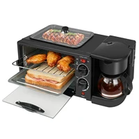 Machine à petit-déjeuner multifonctionnelle électrique 3 en 1 pour la maison, machine à sandwich, cafetière multifonction, four à pain, pizza, poêle à frire 1