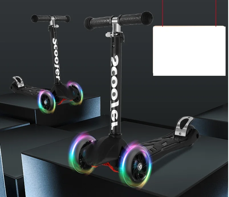 Children's Four-wheel Flashing Liftable And Removable Three-in-one Pedal Foot Kick Scooter