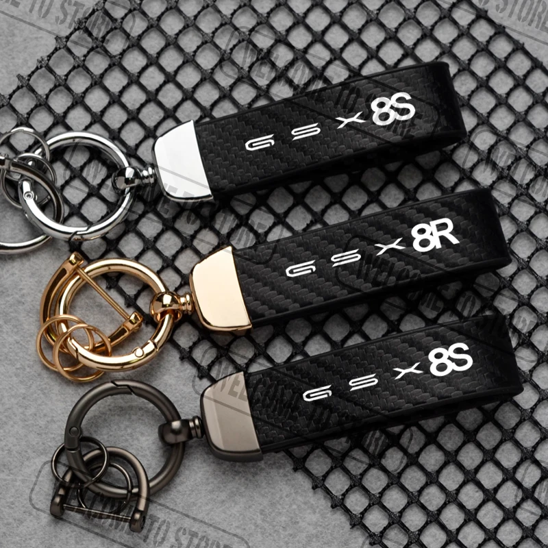 スズキ GSX-8S GSX-R8R ロゴ GSX8S GSX8R カーボンファイバーレザーオートバイキーホルダーホースシューバックル ...