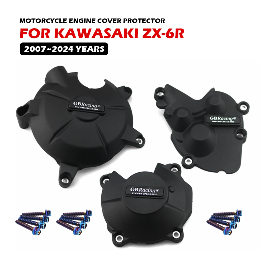 

For KAWASAKI ZX6R ZX-6R ZX636 2007-2023 2024 Motorcycle Engine Protector Cover For GB Racing Modified Accessories