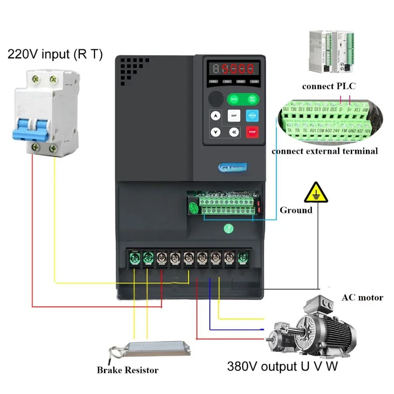 

China Made VFD AC Voltage Converter 220 to 380 Volts 15Hp 11Kw Frequency Inverter 50Hz 60Hz