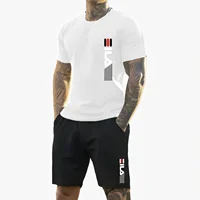 Hommes 2025 été nouveau costume de sport décontracté mode respirant en plein air hommes T-shirt à manches courtes + short d'entraînement ensemble deux pièces 6