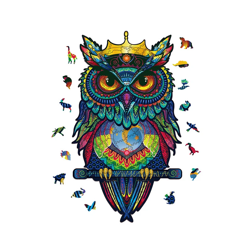 

3D Wooden Pattern Animals Jigsaw Irregular Three-dimensional Animal Puzzle Colorful Toy Kids Toys Children Gift Christmas Gift