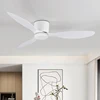 Modern Black White Low Floor DC Motor 30W Ceiling Fans With Remote Control Simple Ceiling Fan Without Light Home Fan 1