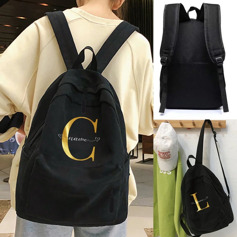 Unisex Backpack Customize Any Name Hiking Backpack Outdoor Sport School Bag Letter Print Large Capacity Travel Laptop Rucksack