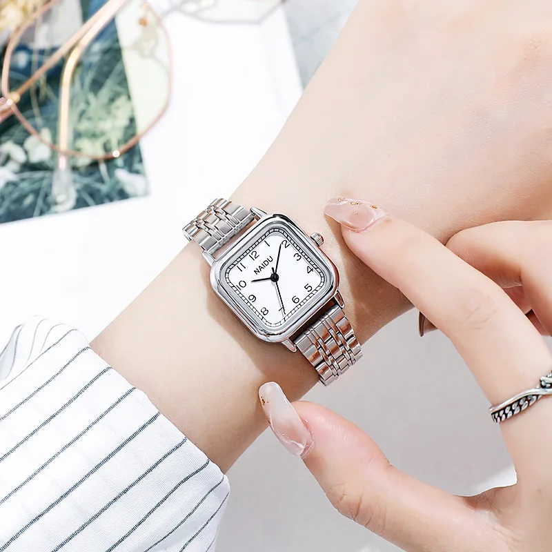 fashion small dial silver steel band women quartz dress watch 4