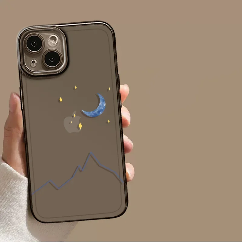 Sun and Moon Paired Transparent Phone Case - Elegant Clear Cover