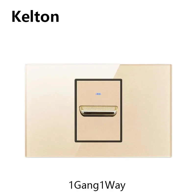 

Kelton 118 toggle, gold, tempered glass switch socket 20A, American, British, European universal 118 * 72MM