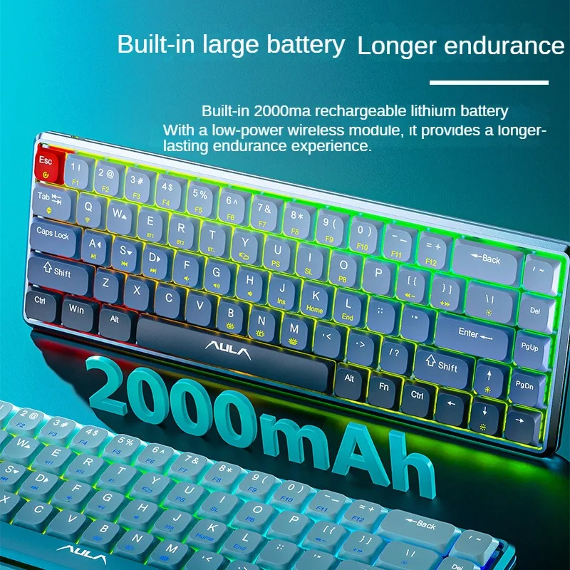 H68KeyboardGamingMechanicalKeyboard24GWirelessBTBluetooth
