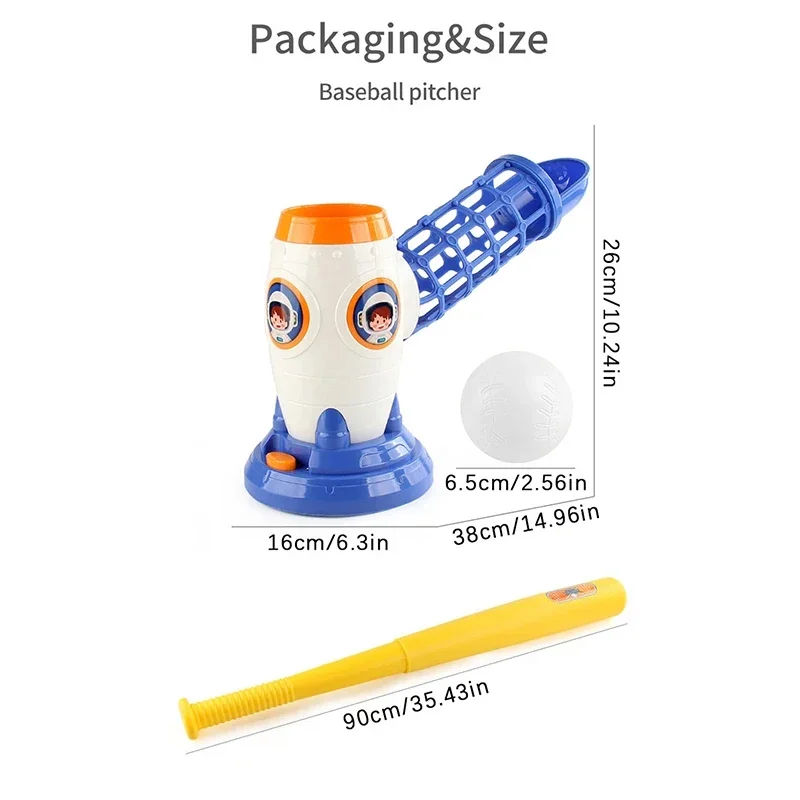 Sport Baseball Toy Base Ball Luancher T-Ball Pitching Machine Ball Launcher Kids Outdoor Sports Toys for Throw and Catch