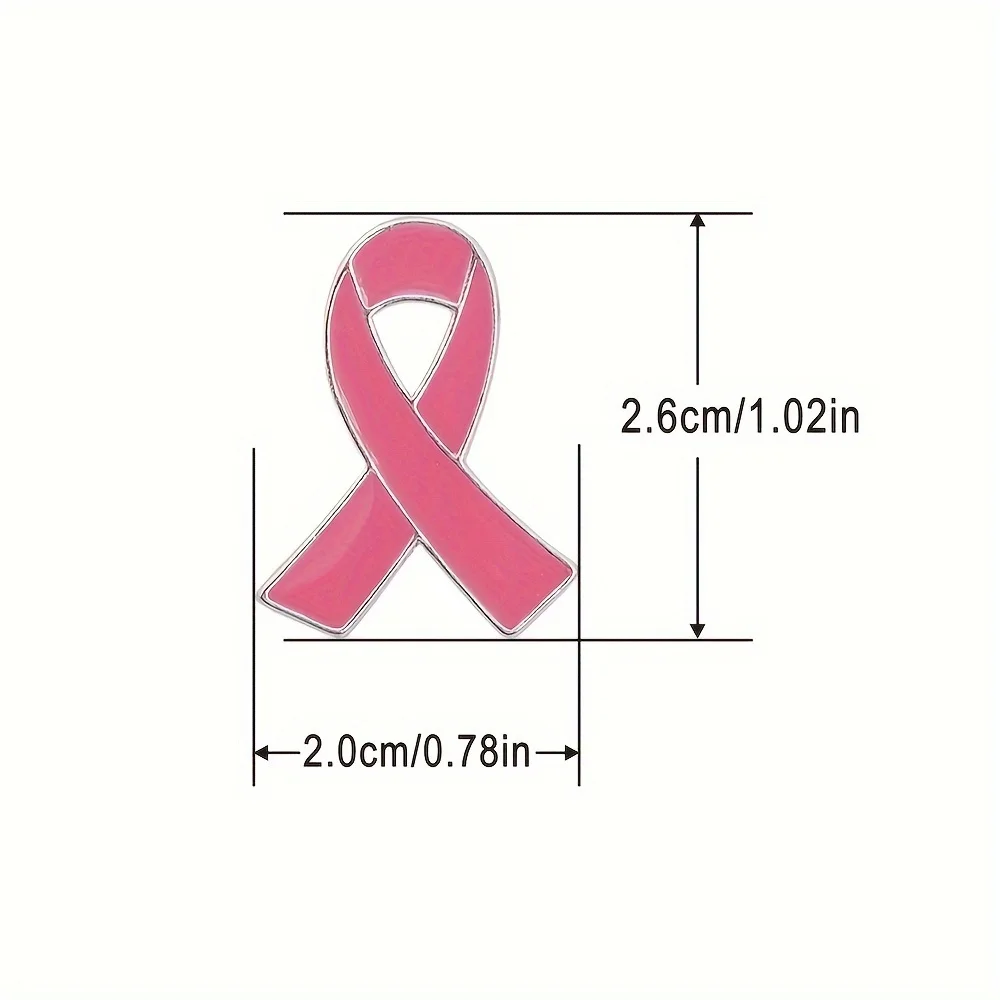 10Pcs/Set Womens Jewelry Enamel Pink Ribbon Brooch Pins Surviving Breast Cancer Awareness Hope Lapel Buttons Badges