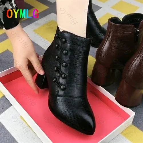 가을 겨울 신상 가죽 하이힐 작은 짧은 부츠, 여성 하이힐과 부츠의 완벽한 조화 추천