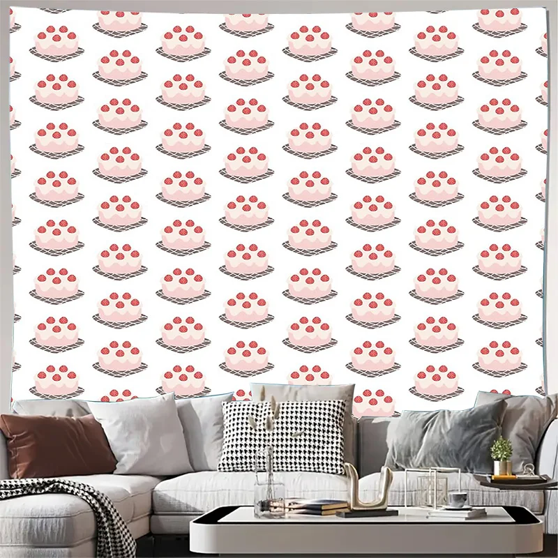 ผ้าแขวนผนังสไตล์โบฮีเมียน ตกแต่งห้องสวยงาม ภาพวิวธรรมชาติ ศิลปะติดผนังลายดอกไม้สไตล์วินเทจ ผ้าตกแต่งบ้าน งานถักมาคราเม่ 1