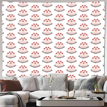 ผ้าแขวนผนังสไตล์โบฮีเมียน ตกแต่งห้องสวยงาม ภาพวิวธรรมชาติ ศิลปะติดผนังลายดอกไม้สไตล์วินเทจ ผ้าตกแต่งบ้าน งานถักมาคราเม่ 1