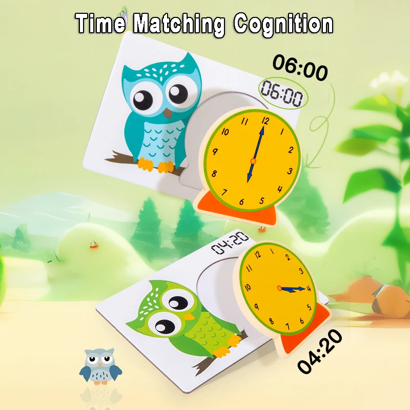 Kids Owl Clock Time Learning Toys Montessori Teaching Tool Digital Time Matching Cognitive Math Toy Kindergarten Educatinal Game 3