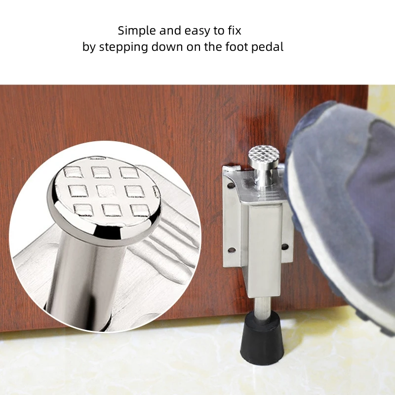 Gate Stay Fixed Door Holder Stainless Steel Door Foot Stopper Holder Floor Stop er Catch Latch Doorstop Furniture Hardware