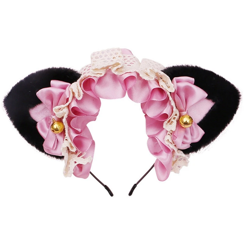 

6 Colors Beautiful Masquerade Halloween Cat Ears Cosplay Cat Ear Anime Party Costume Bow Tie Bell Headwear Headband Anime