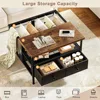 Flip Top Coffee Table, Square Coffee Metal Wood, Farmhouse Lift Up Coffees Table, Café Tables 5