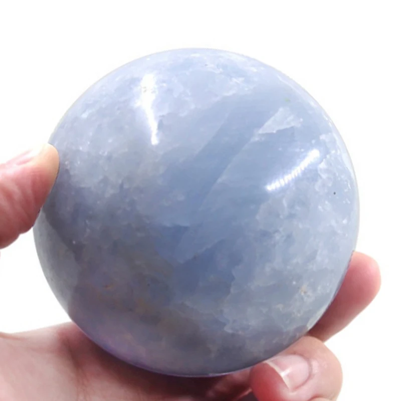 100-800g Natural Blue Celestite Sphere Quartz Crystal Ball Healing 3
