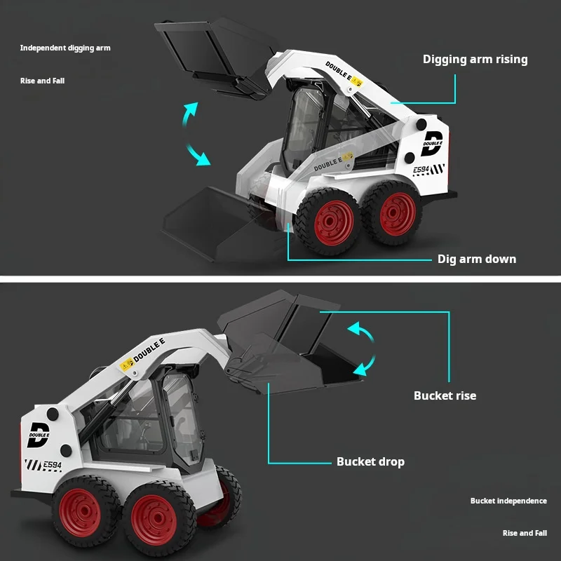 Double E594 1:14 Remote Control truck Loader Car Truck Remote control engineering car Excavator slip tractor Toy Boy gift 3