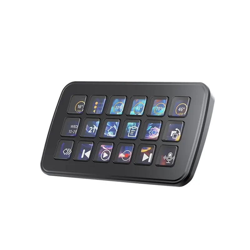 XB-SK18 다기능 AI 음성 제어 패널 온보드 18개 X-멤브레인 LCD 매크로 키 지원 Linux+ QMK 듀얼 시스템