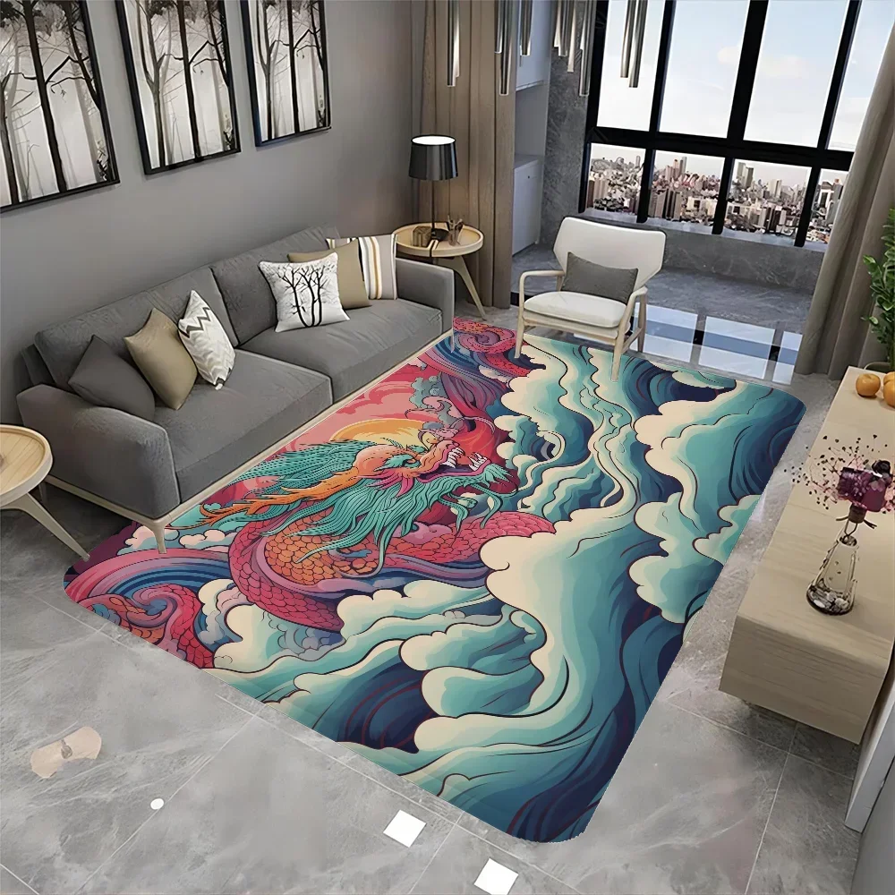 Dragon Long Rugs Kids Room Bedroom Decoration Balcony Anti-Slip Doormat Living Room Alfombra 5