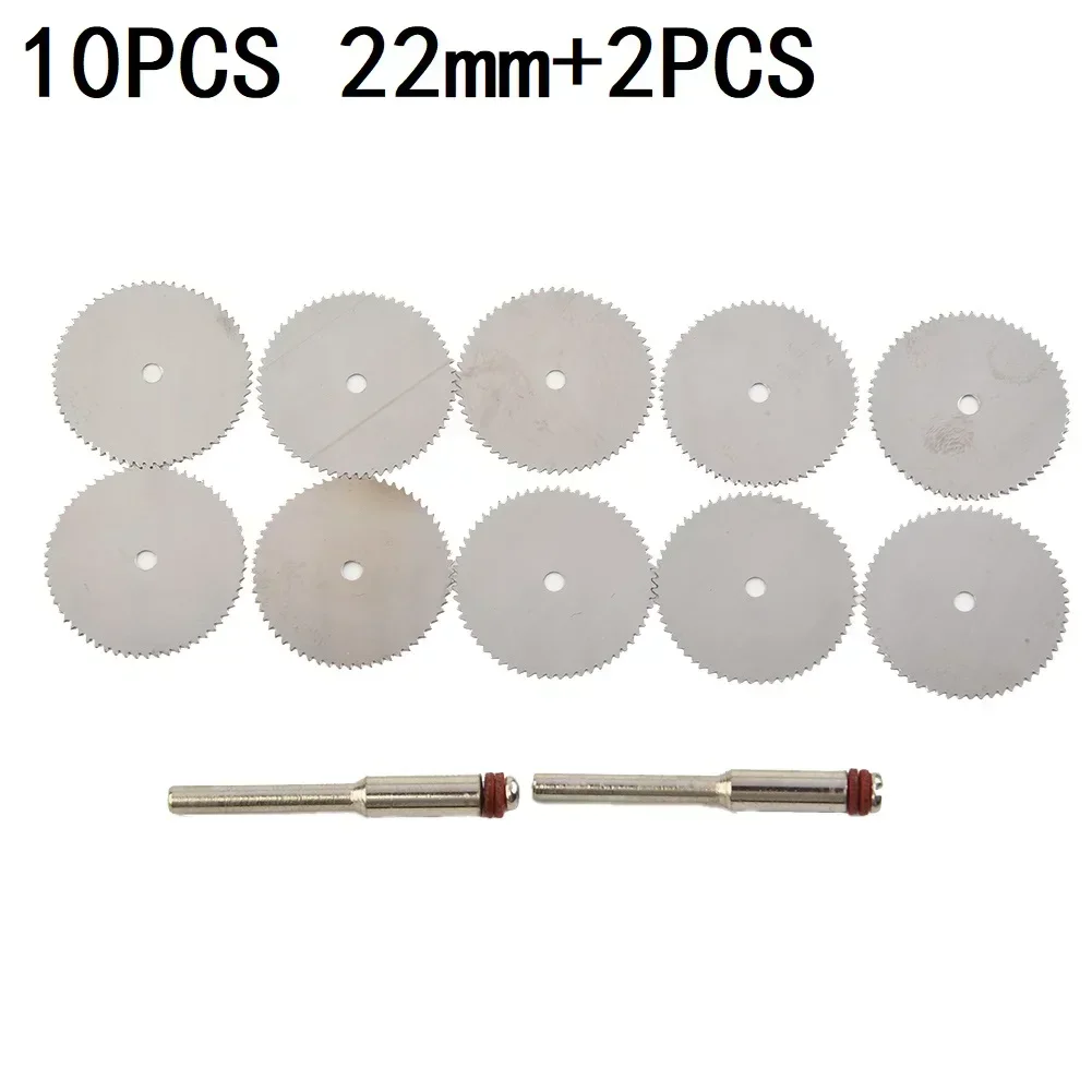 12pcs/Set Cutter Mini 22mm Carbon Steel Circular Saw Disc With Mandrel Cutting Discs Saw Blade For Rotary Tools