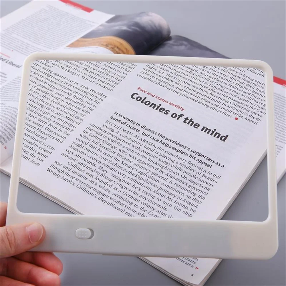 Lupa Para Leer, Lupa 5X Con Soporte, Lupa De Lectura Con Luz LED