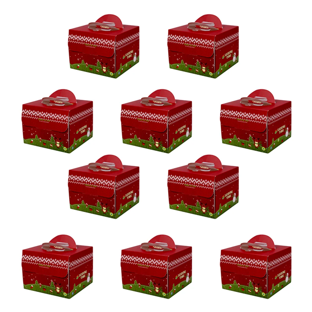 

10pcs Christmas Treat Boxes Cookie Boxes Boxes Paper Boxes for Giving and Christmas Party Supplies