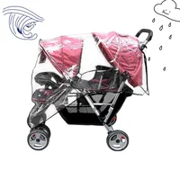 Aligle Weather Shield Double Popular for Swivel Wheel Stroller Universal Size Baby Rain Cover/Wind Shield Deal (Black)
