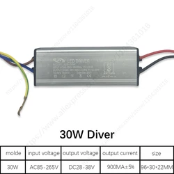 Waterproof No Flicker LED Driver Power Supply, 24 - 42V, 85 - 265V AC - 24 - 42V (30W)