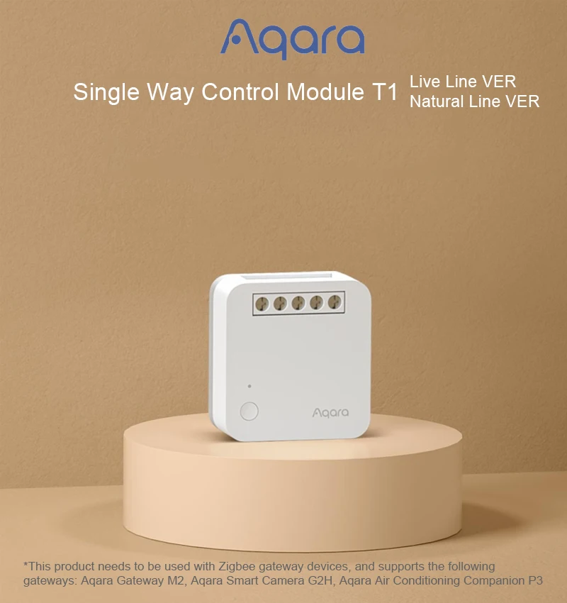 Aqara 단일 채널 릴레이 컨트롤러 T1 스위치 모듈 Zigbee 3.0 중성선 없음/중성선 포함 스마트 홈 타이머는 Homekit 앱과 함께 작동합니다.