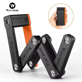 WEST BIKING Lucchetto per bicicletta pieghevole MTB Sicurezza stradale Antifurto Lucchetto per ciclismo Scooter Lucchetto per catena per bici elettrica Accessori per biciclette