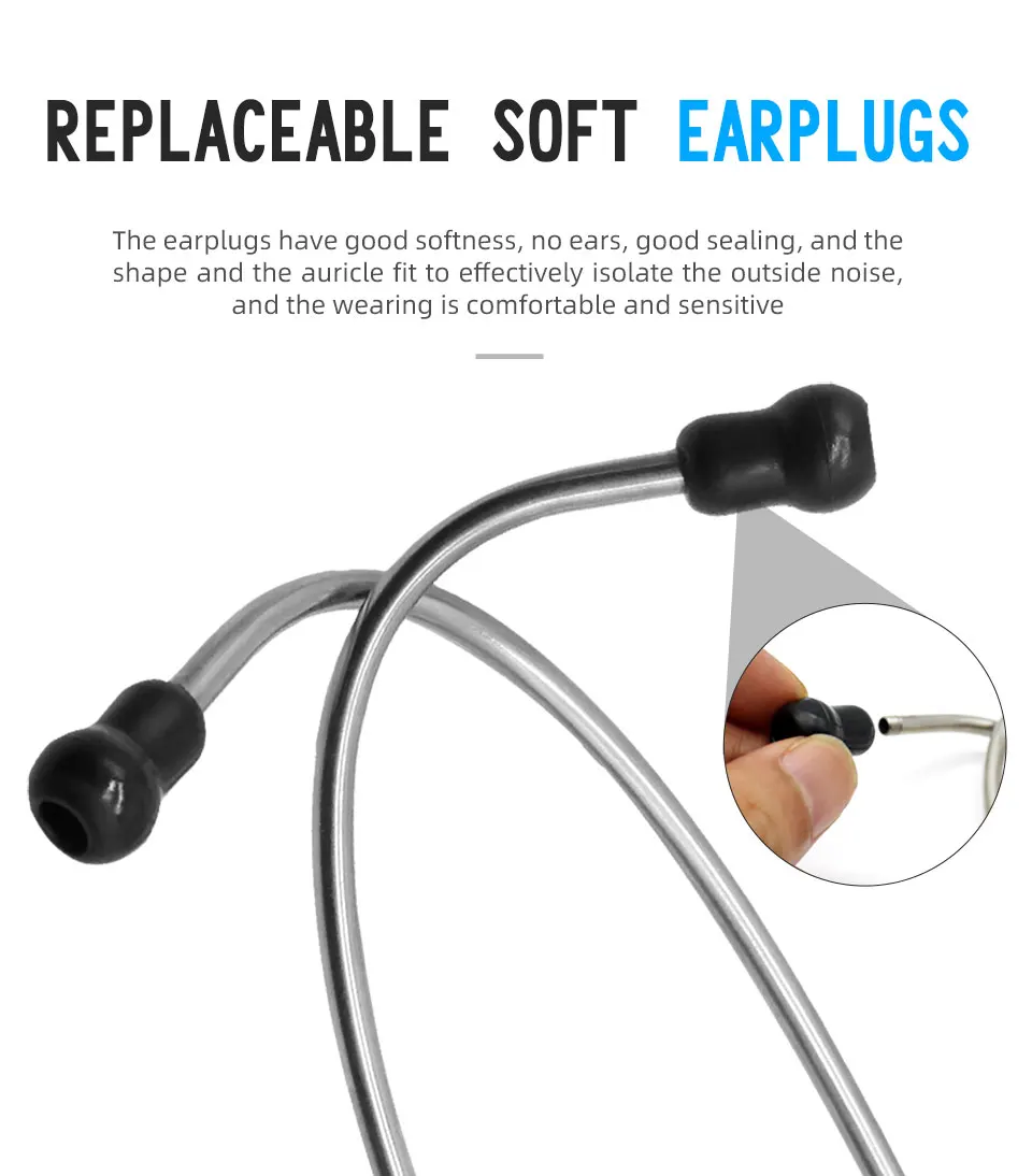 AiQUE Stethoscope Medical Dual Head Professional Phonendoscope Accessories Endoscope Heart For Nurse Doctor Student dual head stethoscope medical stethoscope