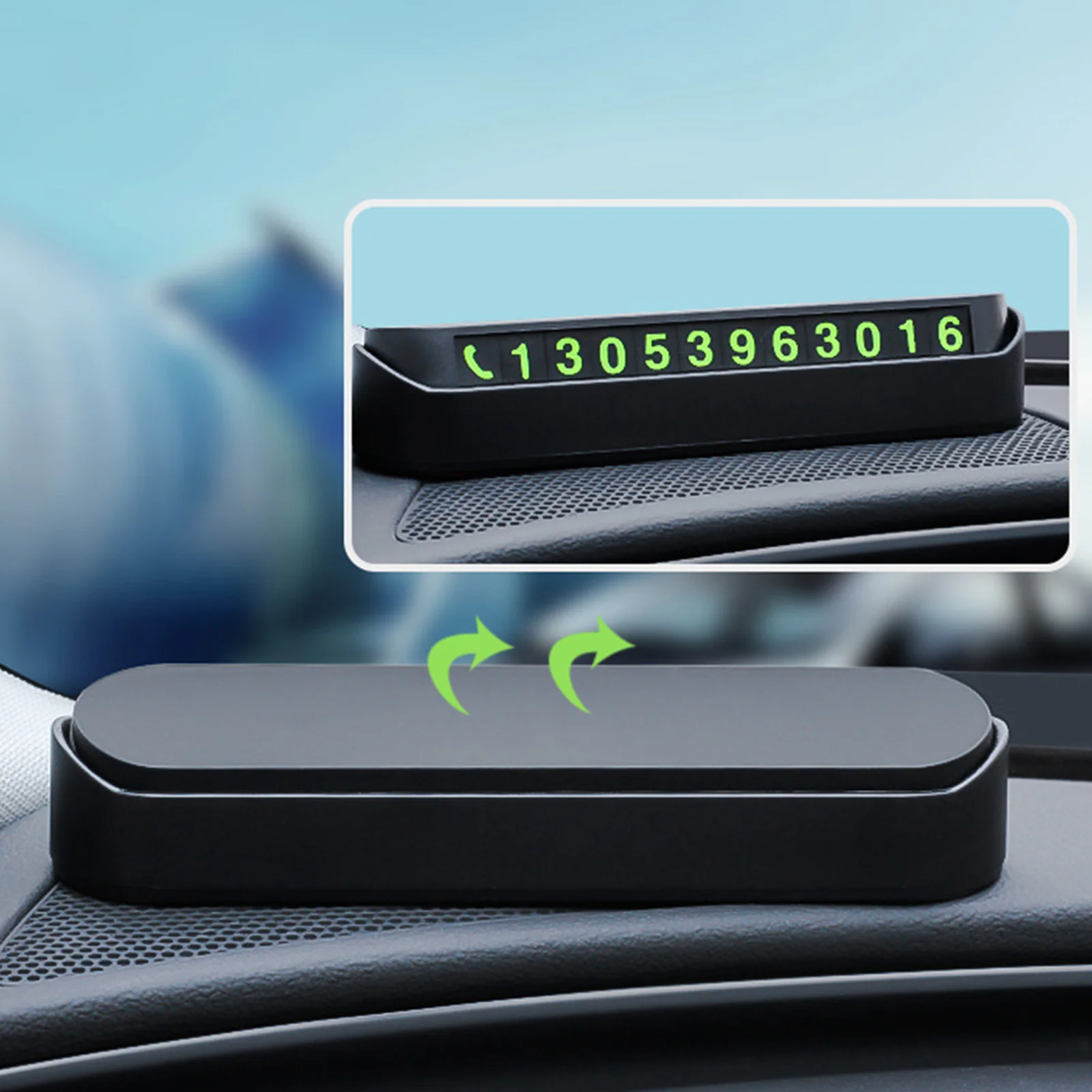 Illuminated ABS Car Parking Number Plate for Temporary Contact and Interior Design